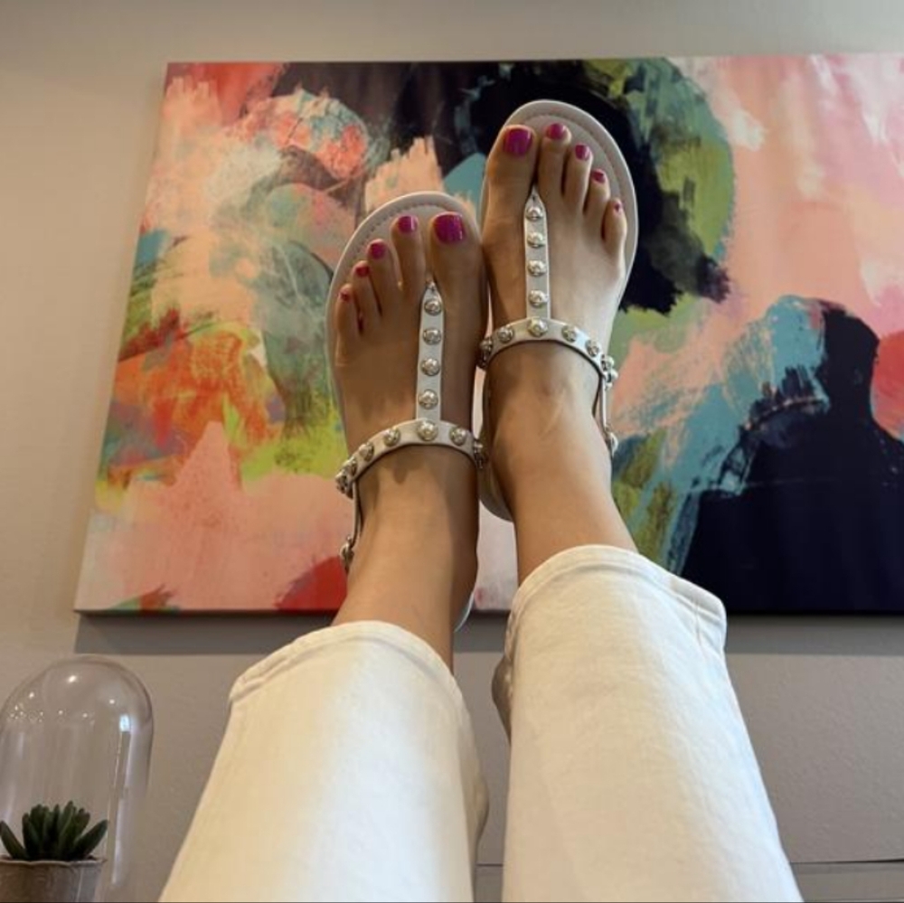 Charter Club Avita Embellished T-Strap Slingback Sandals 6M - Picture 2 of 14